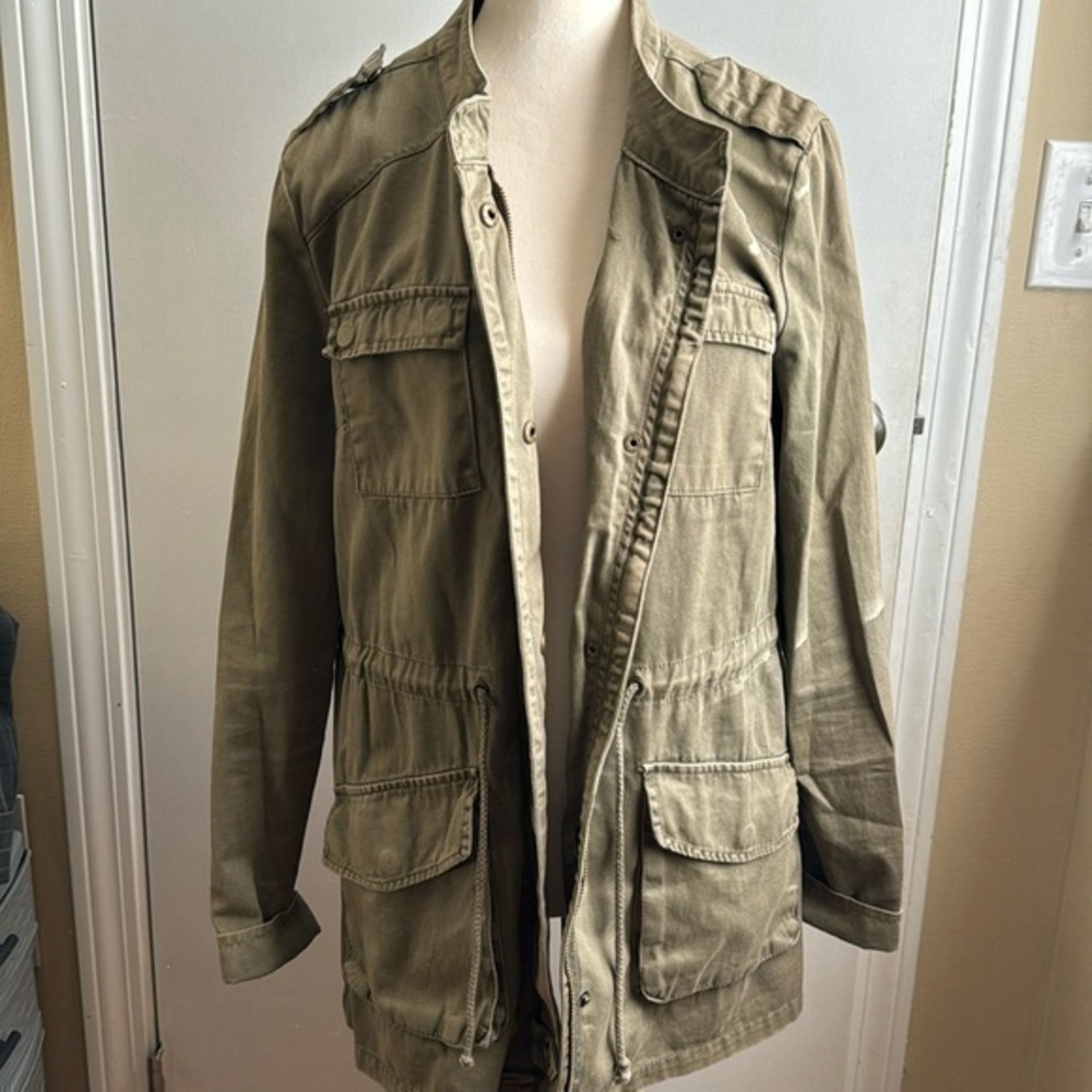 Per Se Jacket Women’s M‎ Brown-green Military Utility cargo Jacket Zip Up